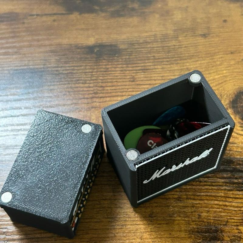 Mini Half Stack Amp Guitar Pick Holder – Holds 11 Picks with Extra Storage