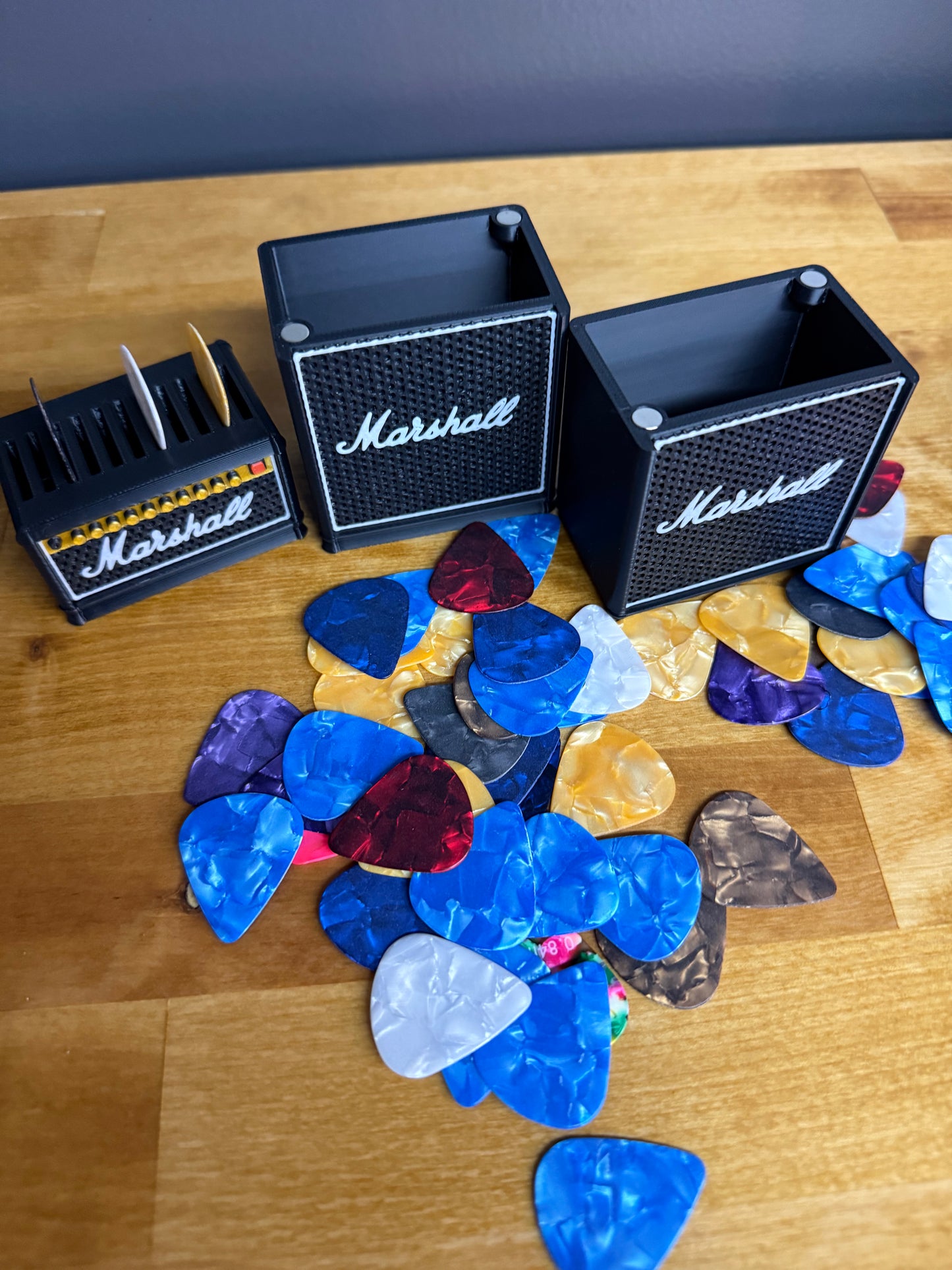 Mini Full Stack Amp Guitar Holder - Holds 11 Picks With Additional Storage