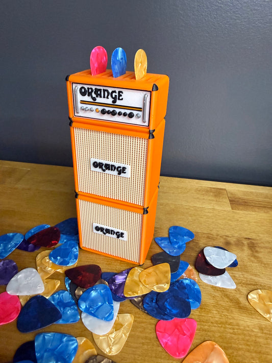 Mini Full Stack Amp Guitar Holder - Holds 11 Picks With Additional Storage